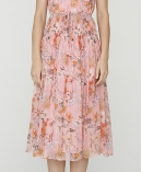 Floral print silk-chiffon dress